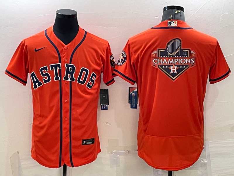 Men%27s Houston Astros Orange Champions Big Logo Stitched MLB Flex Base Nike Jersey->houston astros->MLB Jersey